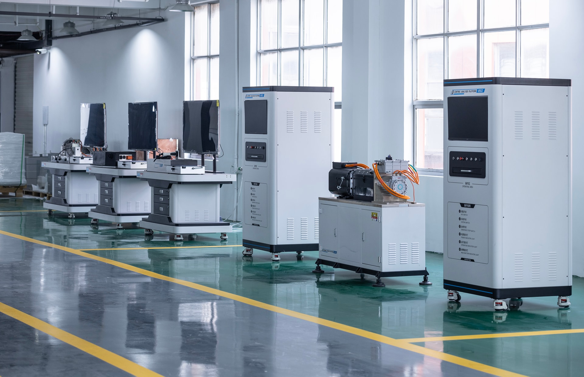 Battery testing equipment prepared at the BTKX Beijing facility